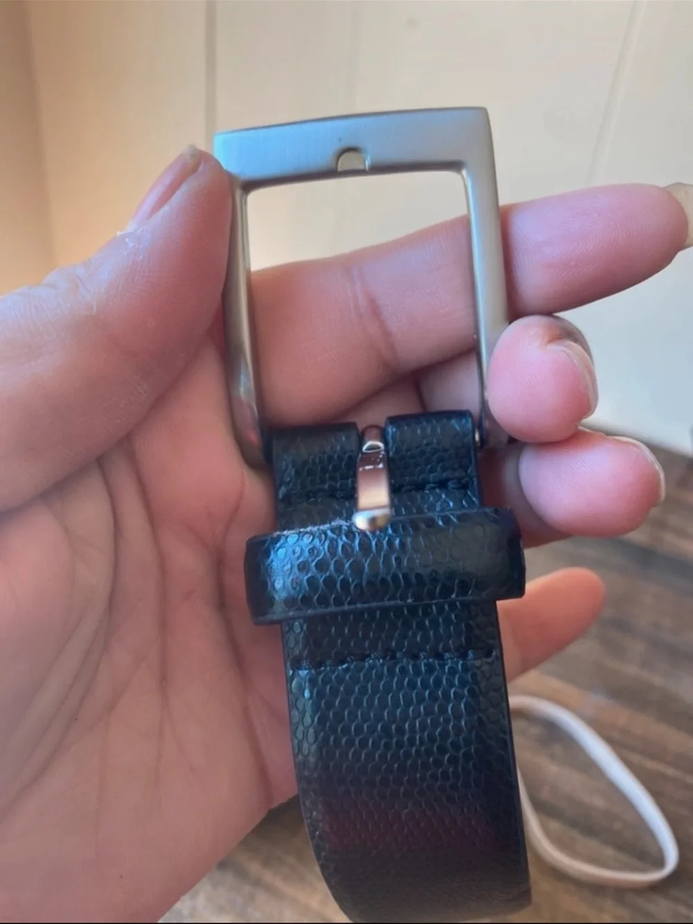 Linea Uomo Textured Leather Belt, 40”